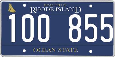 RI license plate 100855