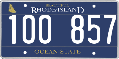 RI license plate 100857