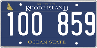 RI license plate 100859