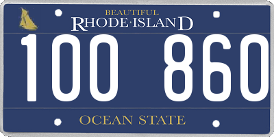 RI license plate 100860