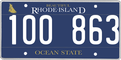 RI license plate 100863