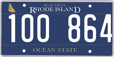RI license plate 100864