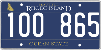 RI license plate 100865