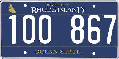 RI license plate 100867
