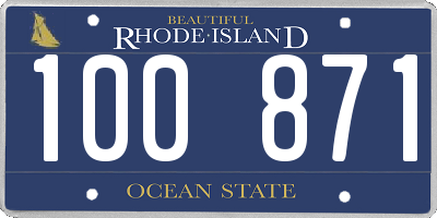 RI license plate 100871