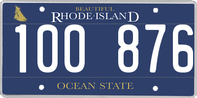RI license plate 100876