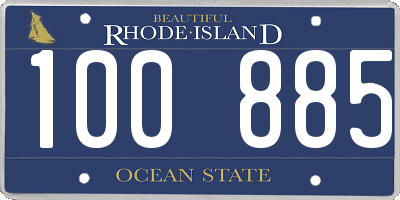 RI license plate 100885