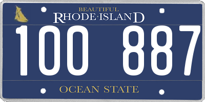 RI license plate 100887