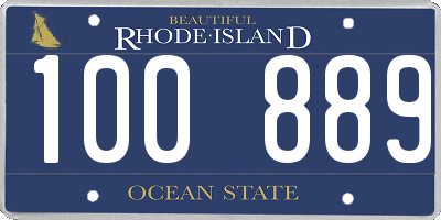 RI license plate 100889