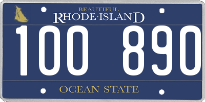 RI license plate 100890