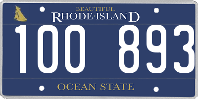 RI license plate 100893