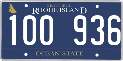 RI license plate 100936