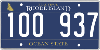 RI license plate 100937