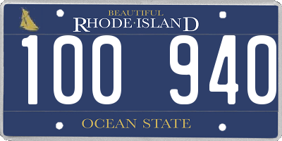 RI license plate 100940