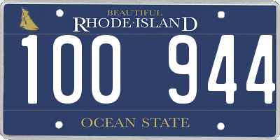 RI license plate 100944
