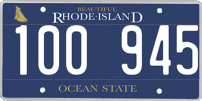 RI license plate 100945