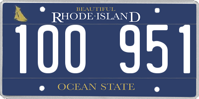 RI license plate 100951