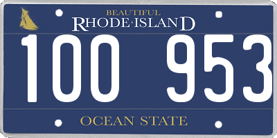 RI license plate 100953
