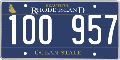 RI license plate 100957