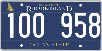 RI license plate 100958