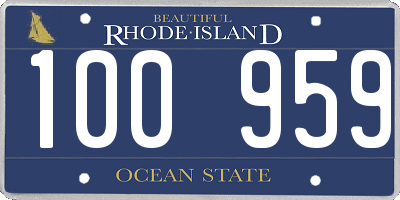 RI license plate 100959