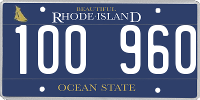 RI license plate 100960