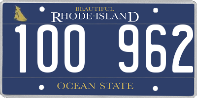 RI license plate 100962
