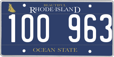 RI license plate 100963