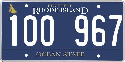 RI license plate 100967