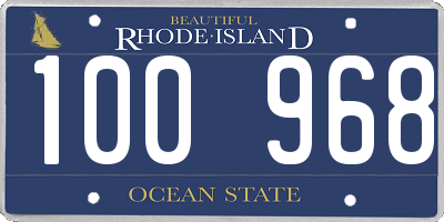 RI license plate 100968
