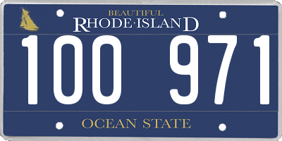 RI license plate 100971
