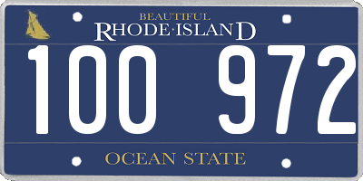 RI license plate 100972