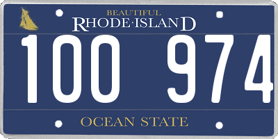RI license plate 100974
