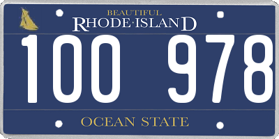 RI license plate 100978