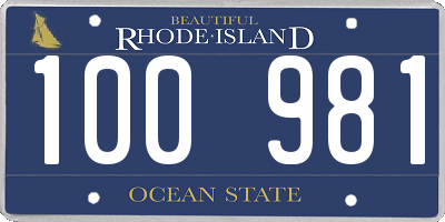 RI license plate 100981