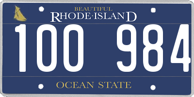 RI license plate 100984