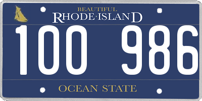 RI license plate 100986