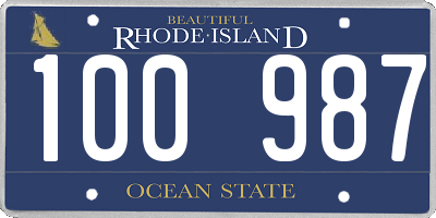 RI license plate 100987