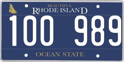 RI license plate 100989