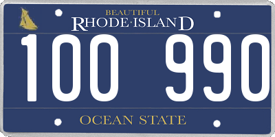 RI license plate 100990