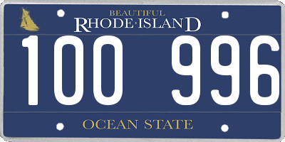 RI license plate 100996