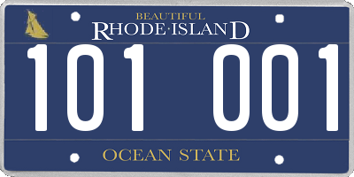 RI license plate 101001