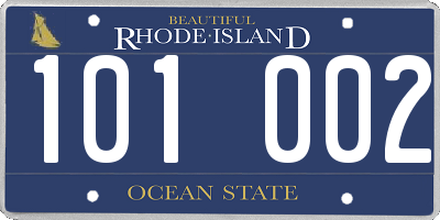 RI license plate 101002