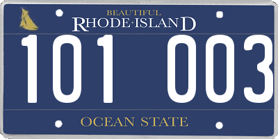 RI license plate 101003