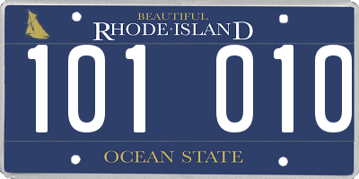 RI license plate 101010