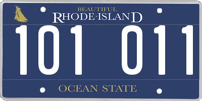 RI license plate 101011