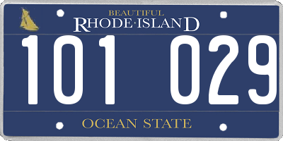 RI license plate 101029