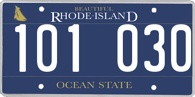 RI license plate 101030