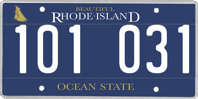 RI license plate 101031