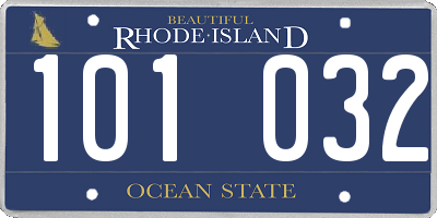 RI license plate 101032